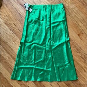 Aritzia Green Satin Skirt